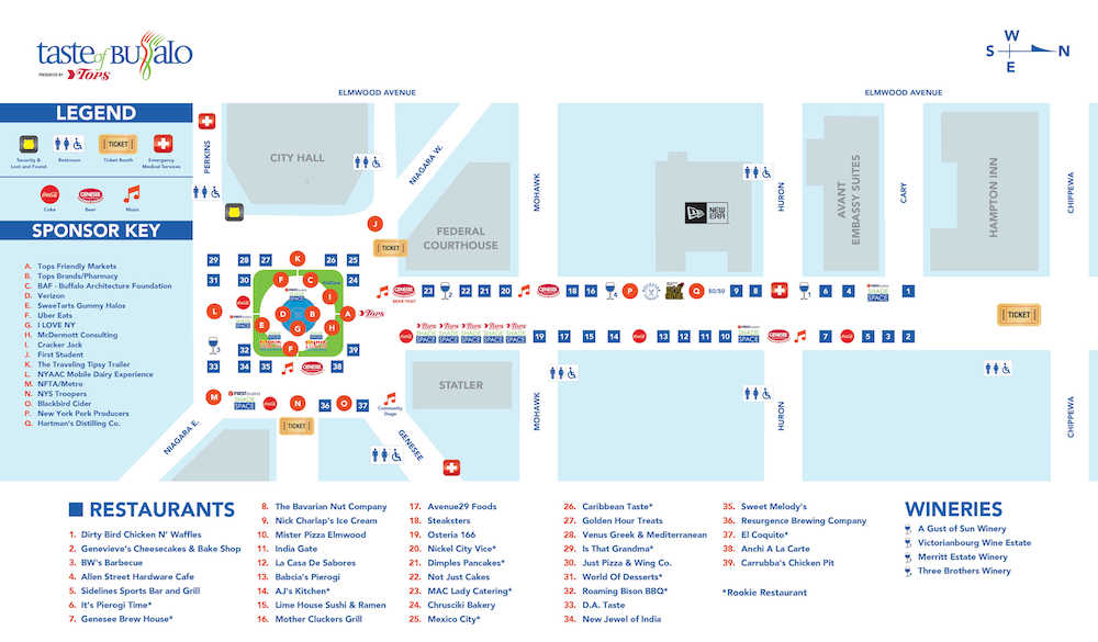 Taste of Buffalo Map